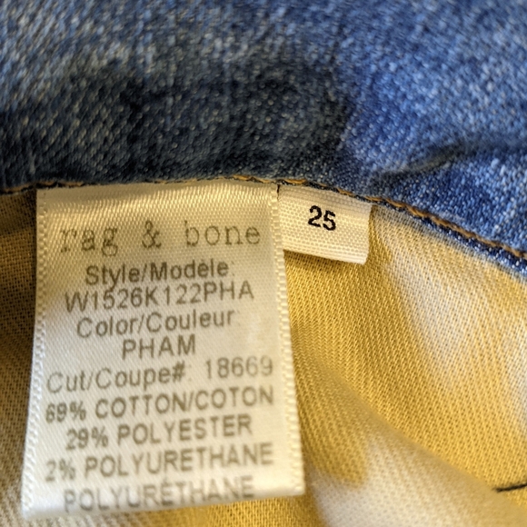 Rag & Bone Ankle Skinny frayed hem jeans size 25 - Picture 8 of 9